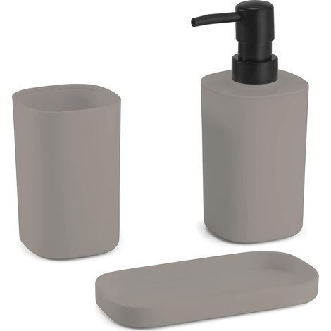 Ensemble de 3 accessoires de salle de bain en toile