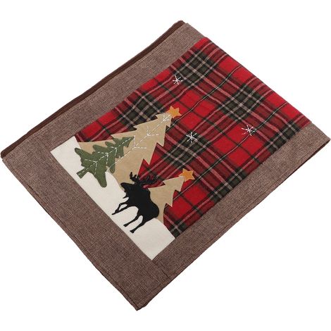 Chemin de table à carreaux de Noël, nappe décorative pour salle de réception, banquet (1/5)