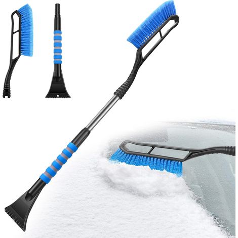 Brosse à neige et grattoir à glace pour pare-brise de voiture – Accessoire extérieur automobile indispensable, gadget d'hiver pour voiture – Grattoir à neige universel détachable – Bleu (1/5)