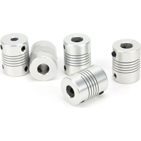 5 Pièces Accouplements à Arbre Flexible pour Imprimante 3D, Moteur Pas-à-Pas en Alliage d'Aluminium 5x8mm (1/5)