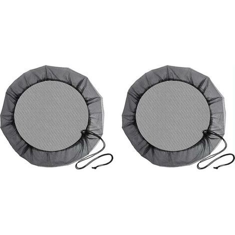 (Diamètre 100 cm) Filet de Baril de Pluie, 2 Pièces Filet de Protection avec Cordon de Serrage, Couverture Anti-Moustique & Animaux pour Récupérateur deau de Pluie (1/4)