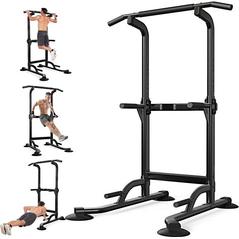Rattantree - Barre de Traction Autoportante Power Tower - réglable en hauteur (170-210cm) - Capacité 200KG - pour entraînement de force - Station de dips et abdominaux