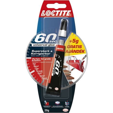 Colle universelle 60 sec 15+5 g, colle extra forte à prise rapide pour bois, métal, cuir, plastique (1/2)