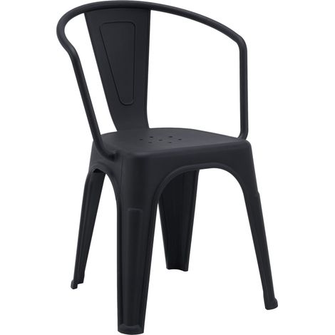 Chaise en plastique / Chaise design Vantaggio Poly en plastique noir hjh OFFICE (1/5)