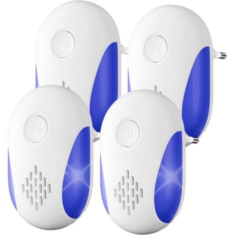 Répulsif Ultrason Souris et Rats 4 Pack,Puissant Ultrasonique Contre Les Nuisibles for Anti Mouse Rats Rongeurs Araignée and Other Pests Efectively（Blanc）