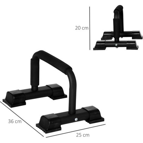Rutschfeste Liegestützgriffe aus Stahl, 2er-Set, schwarz OKMYHOME (1/5)
