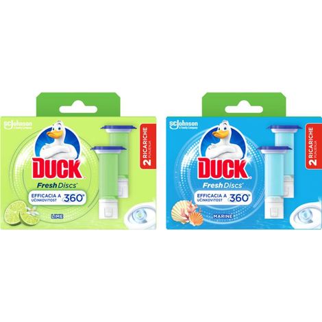 Duck Fresh Dischi Gel WC 2 Ricariche Assortite Marine-Lime