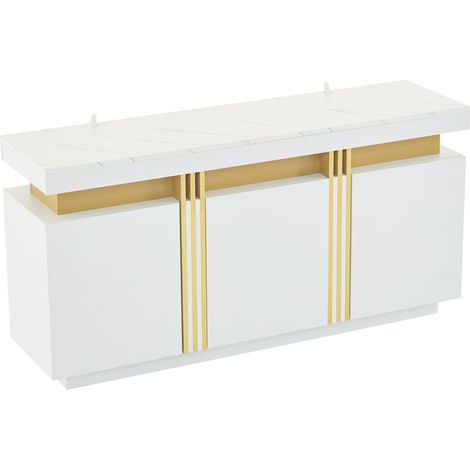 Credenza moderna bianca 140 x 38 x 70 cm MODENUIT (1/5)