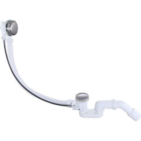 Vidage baignoire avec trop-plein - Bonde chrome - Flexible