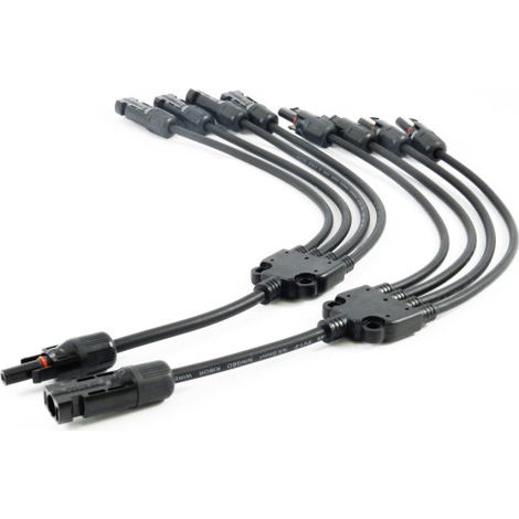1 - 6 fach Solarstecker kompatibel mit MC4 Solarkabel Y-Verteiler für Solaranlage 4 fach Kabel