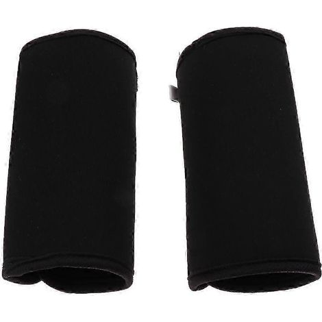 Lot de 2 attelles pour chien (avant et arrière) avec genouillères et sangles, noires, taille S-Black L