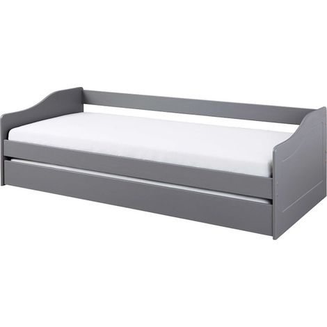 Lit Enfant Gigogne "Léana" 90x200cm Gris (1/5)