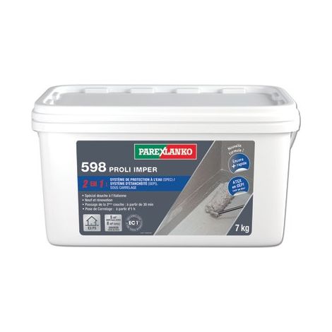 Parexlanko – L59807 – Imperméabilisant 7kg pour carrelage – Système d'étanchéité liquide 2 en 1 – Protection sous carrelage et chape (1/3)