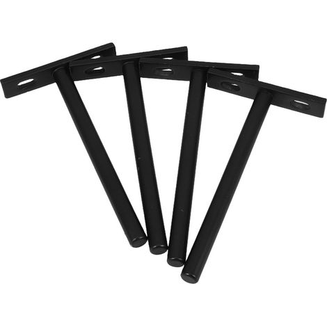 4 Stück Schwarze Verdeckte Regalhalter aus Eisen mit Unsichtbarem Schwebendem Design und 6 Zoll G... (1/5)