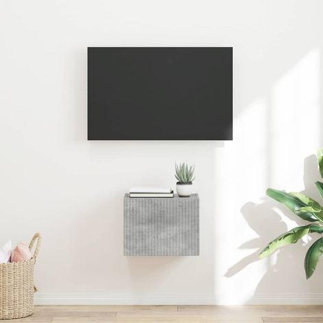 vidaXL Meuble TV mural Béton 39 x 31 x 29,5 cm Bois d'ingénierie (1/5)