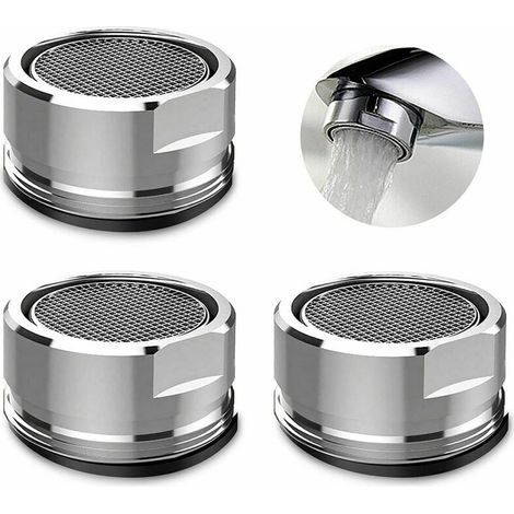 Aérateur Robinet - Corps Laiton Chromé - Filetage M24 - Pour Robinet Salle De Bain - 3 Pièces (1/5)