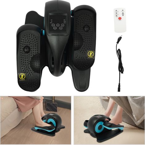 Appareil elliptique sous bureau pour seniors, appareil d'exercice pour les jambes Ellipse pour seniors entièrement assemblé, appareil d'exercice à pédales assis avec télécommande, bleu (1/5)