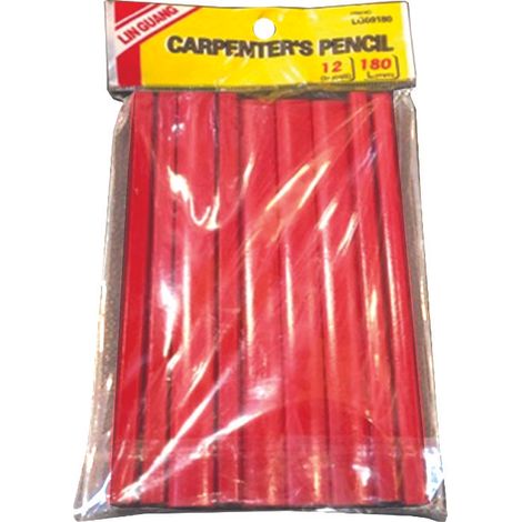 Matita da falegname e muratore rossa 245x12x7 mm - mina hb -