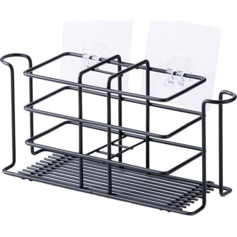 Étagère de toilette , salle bain en fer noir , support rangement mural au design modulable pour sall