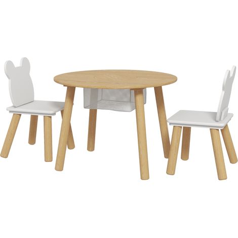 Table ronde enfant + 2 chaises ours 3 pièces bricolage repas 3-6 ans