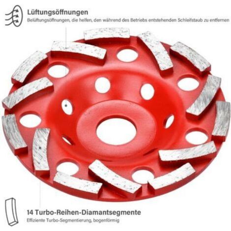 Meule Diamantée 125 mm x 22,23 mm Disque Abrasif Diamanté Extra Speed pour Béton, Granit, Pierre, Maçonnerie, Marbre, Plâtre (1/4)