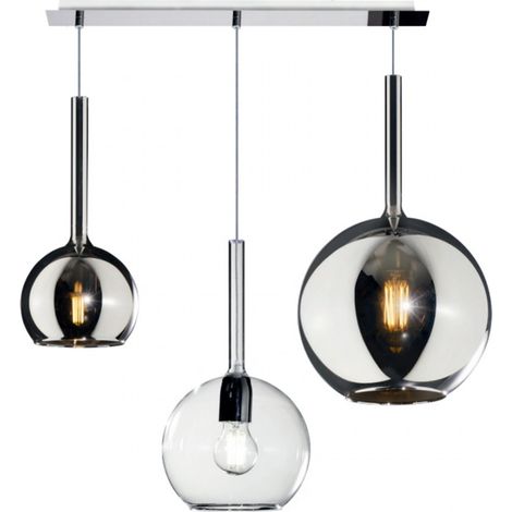 Lampadario moderno top light future 1155cr s3 rmix tc e27 led vetro pirex soffiato sospensione