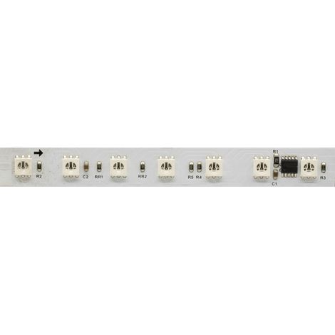 Striscia LED 5 metri Fine DMX-4 RGB 12W/m 24V IP67 con 70 LED/m e controllo pixel per pixel IC SM1851 per effetti dinamici - Beneito & Faure (1/2)