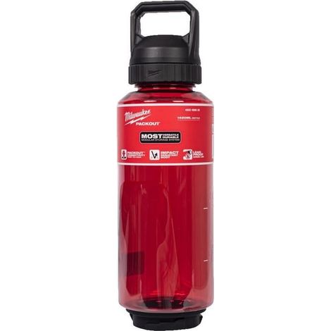Milwaukee 4932498636 Packout - Tapa para botella de plástico (740 ml), color rojo