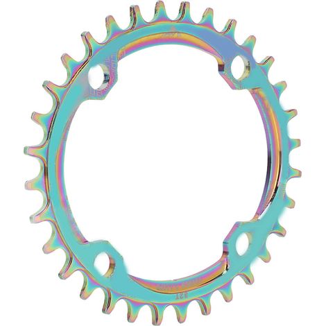 Plateau de VTT en alliage d'aluminium 32 dents, mono-vitesse, ovale, à denture positive et négative. (1/5)
