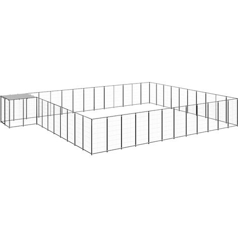 Maison Exclusive - Gabbia per Cani Nera 37,51 m² in Acciaio (1/5)