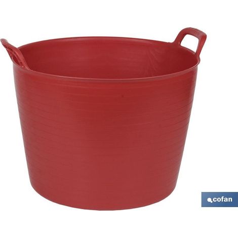 Panier rouge résistant en polyéthylène de 42 L, mesurant 48,5 x 45 x 38 cm (1/2)