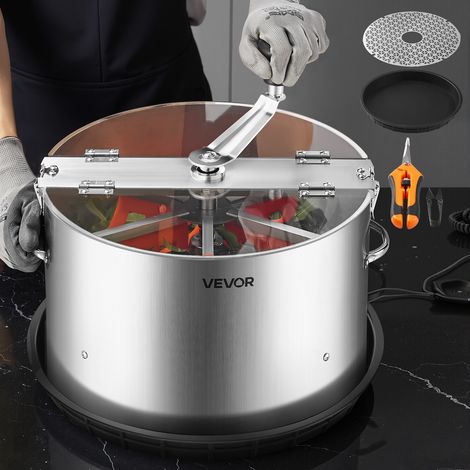 VEVOR Manual Bud Leaf Trimmer, 16 in Reaper Bowl Bud Trimmer with Stainless Steel Blades, Visual Cutting, Wet & Dry Hydroponic Cutting Machine with Tray, Twisted Spin Cut for Plant Buds Flowers