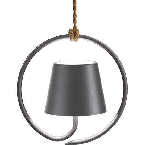 Lampe À Suspension Led Poldina Gris Foncé, Rechargeable Et Dimmable (1/3)