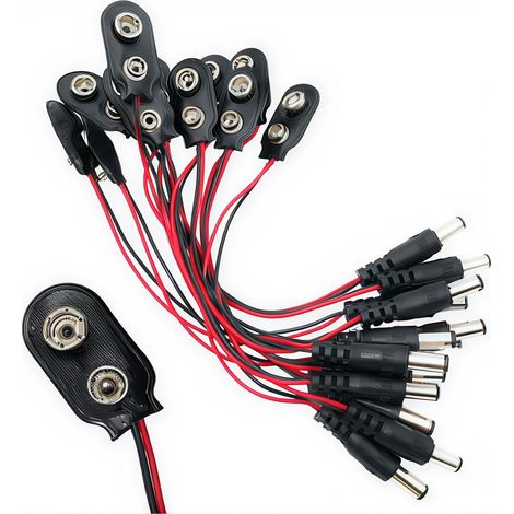 Type I Connecteurs Pile 9V AVCE Cuir, 12Pièces Pile Prise AVCE Fil 15cm pour Bande LED Lumières de Jouets Outil d'éclairage Télécommande Petits Produits Electroniques (1/5)