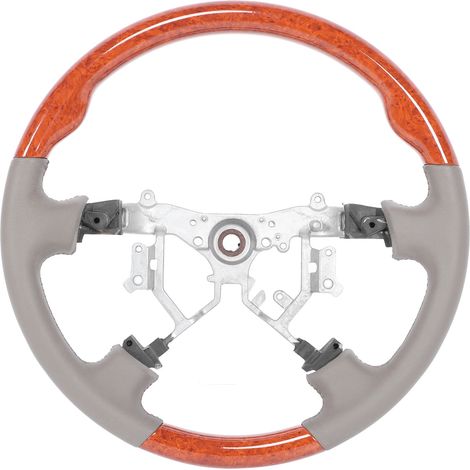 Volant amélioré de 15,6 pouces, cuir gris, Grain de bois, adapté pour Camry/Landcruiser/Prado/Hilux (1/5)