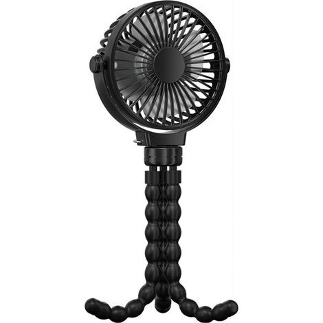 Ventilateur portable USB, mini ventilateur de bureau à 3 vitesses, petit ventilateur silencieux et puissant pour l’extérieur, le bureau, les voyages, le camping et la chambre (noir) (1/5)