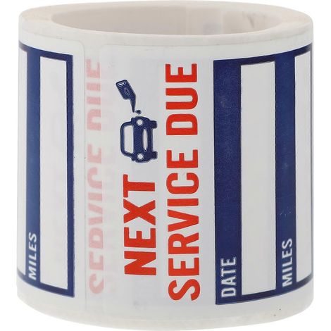 Rolle mit 150 Service-Due-Aufklebern, einfache Autoaufkleber für die Fensterscheibe-5X5X0.1cm-Blue (1/3)