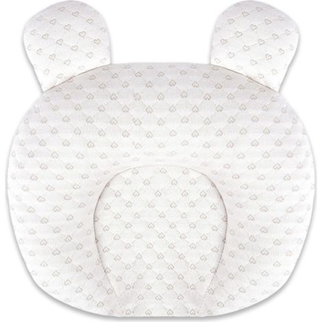 Oreiller bébé anti-tête plate, doux, lavable, 0-24 mois, motif amour, 28x25,5 cm – DELKEVIC