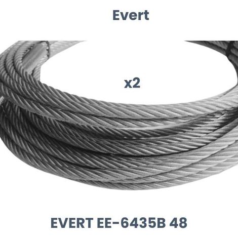 Câbles de rechange Evert : Jeu de 2 câbles en acier pour le pont élévateur à quatre colonnes Evert 6435B 48. (1/5)