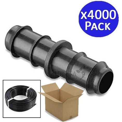 Pack 4000 Enlace Riego por Goteo 16mm  Manguito conector tuberia 16 mm  Enlace Goteo para Manguera de Riego 16mm negro