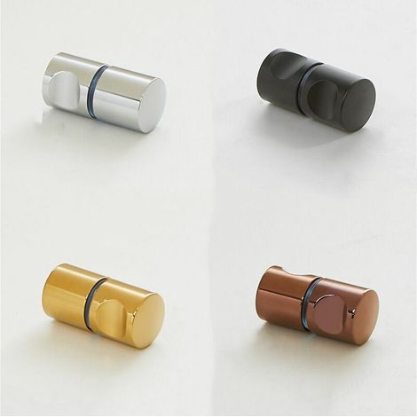 Pair of Stainless Steel Sliding Shower Door Handles Glass Shower Door Handles for Bathroom, Kitchen, Office, Hotel (Style B, Glossy, Matte Black, Titanium Gold and Rose Gold, One Pair Each) (1/5)
