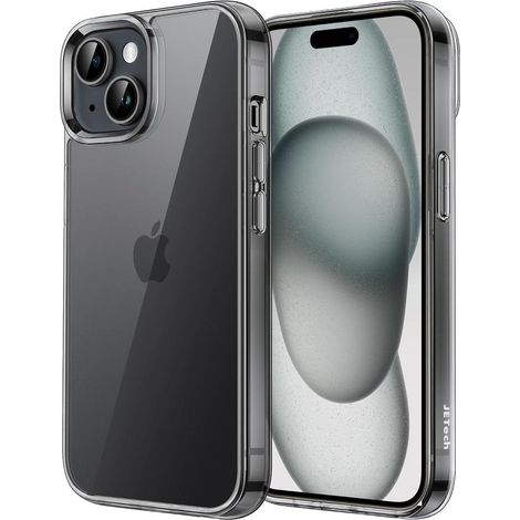 Handyhülle iPhone 15 Stoßfest Transparent AntiKratzt Schwarz (1/5)