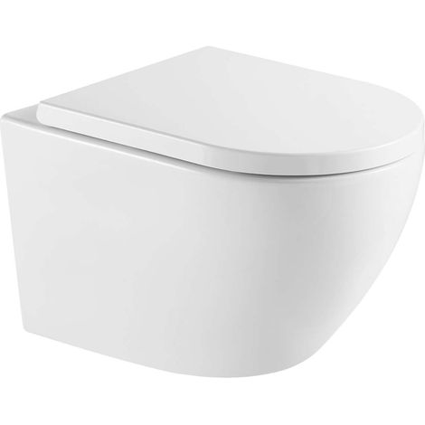 kielle Oudee - WC suspendu avec abattant SoftClose, Vortex Rimless+, blanc 30102010-SET2