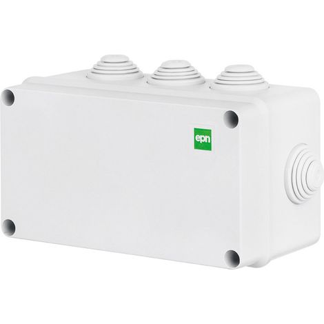 Caja de superficie 156x95x68 con 8 prensaestopas IP55 INDUSTRIAL
