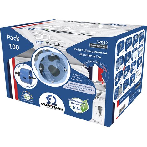 Lotto di scatole + sega a tazza - Ø67/68mm - Prof. 40mm - AIR'métic Pack 100 scatole (1/2)