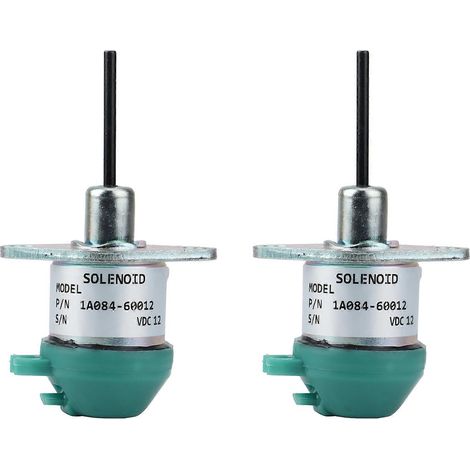 2 électrovannes d'arrêt de carburant 1A084-60012 pour moteurs Kubota V2003, V2203, V2403, V3307, D1503 et D1703 (1/5)