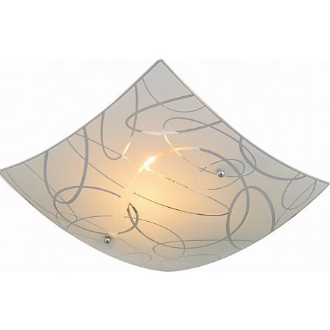 Plafonnier spirelli plafonnier large attaque e27 en verre blanc couleur 604400101 (1/3)