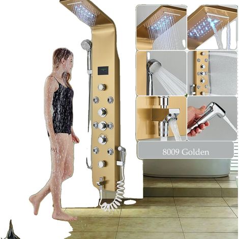 Panneau de Douche LED, Contrôle de l'Eau Froide et Chaude, Design Moderne