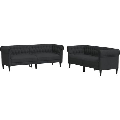 Maison Exclusive - Ensemble de canapés 2 pcs noir tissu