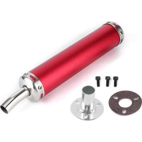 EBTOOLS pour silencieux temps Silencieux d'échappement en acier inoxydable, silencieux d'échappement 20mm/0.8in pièces modifiées pour temps(rouge). (1/4)